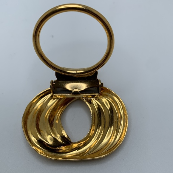 VTG Swirl Shape Bandana Holder Scarf Ring Handkerchief Slide Clip Germany - Picture 4 of 5